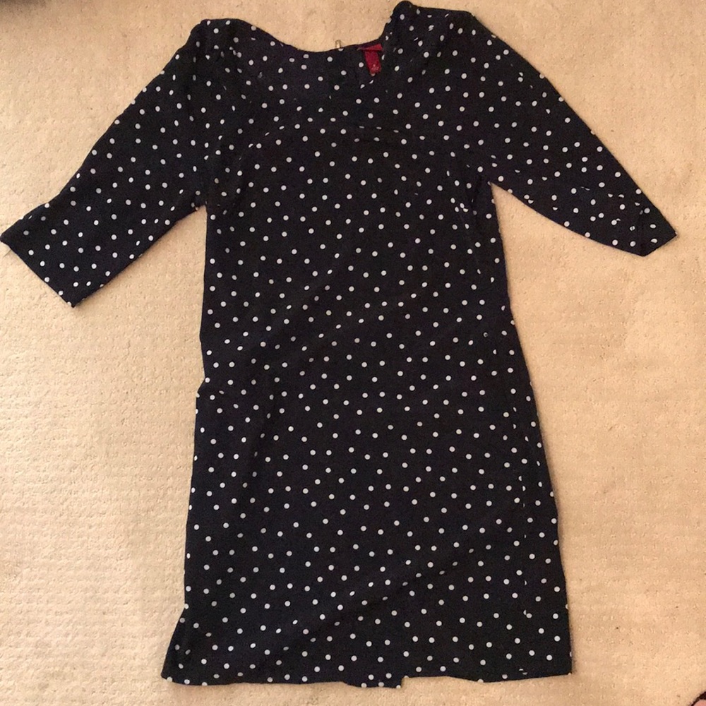 Merona Navy and white polka dot dress